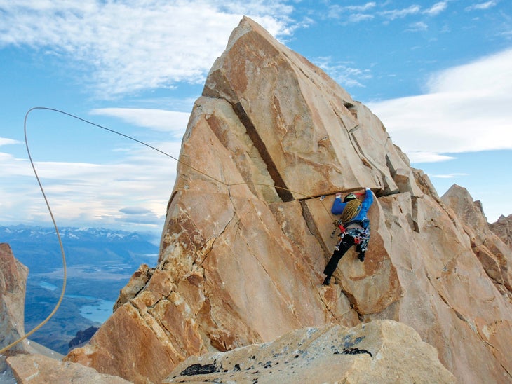 Andre Labarca climbing to the summit of the Central Tower_gn.jpg Central Tower Rock Climbing Patagonia Chile