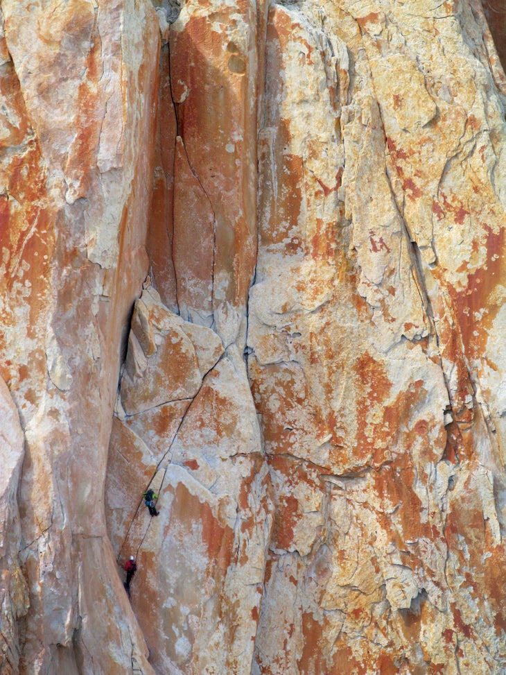 North face of Central Tower. Climbers in Red Dihedral pitches on the Bonnington Whillans route on the Central Tower_gn.jpg Bonington-Whilans Route Central Tower Patagonia Climbing