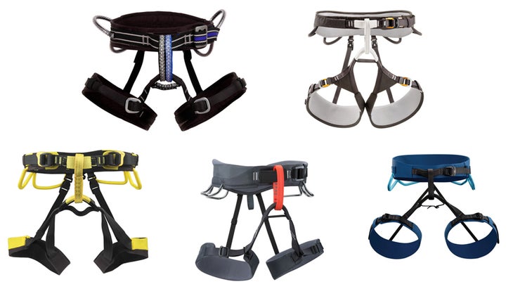 5Harnesses.jpg Rock Climbing harnesses
