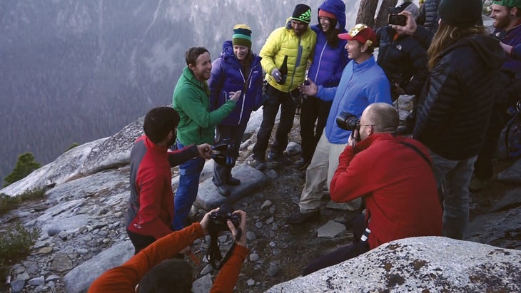 79 The crew at the summit.jpg dawn wall summit