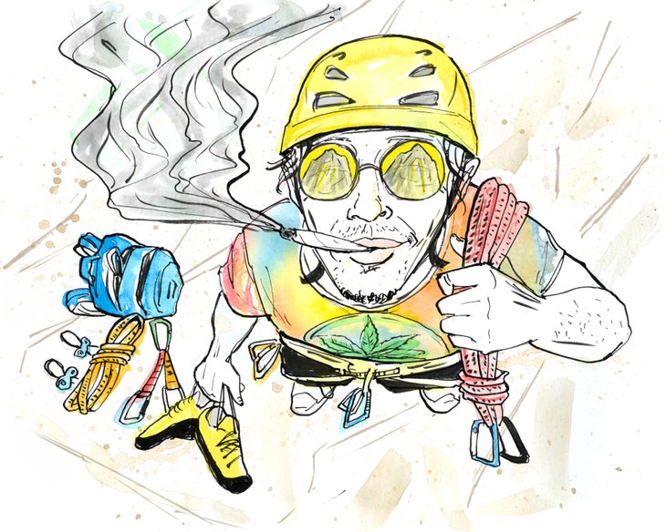 StonedClimber_1.jpeg Rock Climbing Hippie Answer Man Marijuana