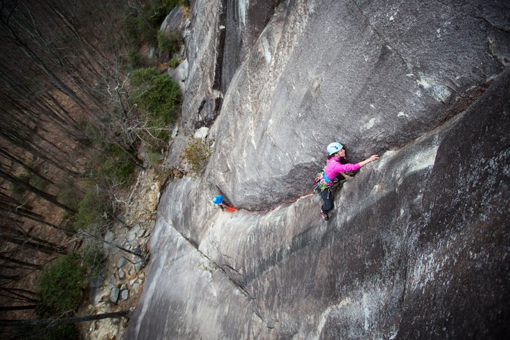Susan Debruin Second Coming (looking glass).jpg Asheville North Carolina Rock Climbing Destination Guide