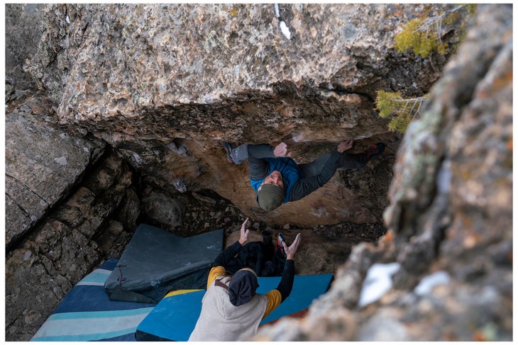 climber and spotter
