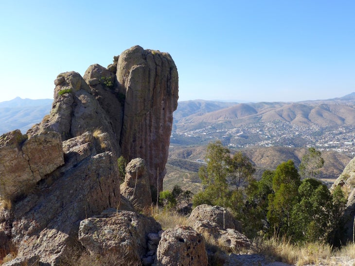 MacDonald_One of the crags at La Bufa, 30 to meters high. The right arete is 5.13 La Bufa Mexico Rock Climbing