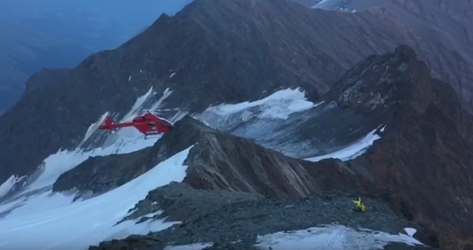 Austrian mountain rescue team helicopter
