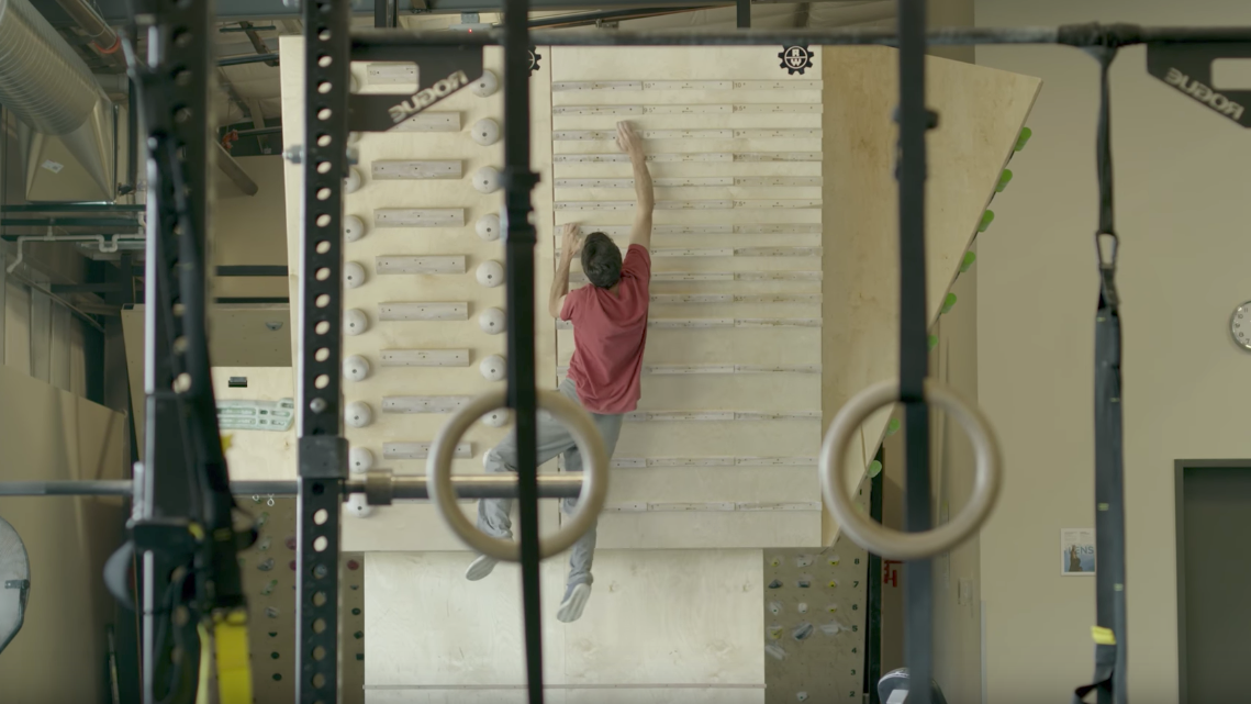 "Paul Robinson Training Rock Climbing Gym Video"