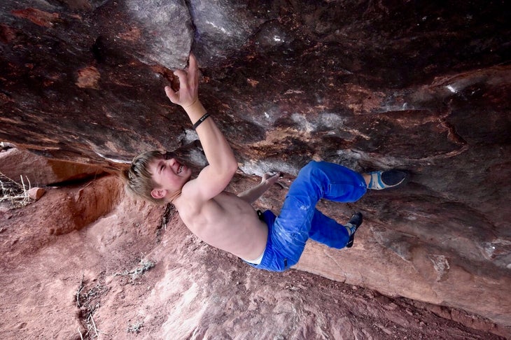 Unknown-1 Christopher Deuto works Bambi (V12) at Matthews-Winters Park, Colorado. Photo: Courtesy Josh Deuto