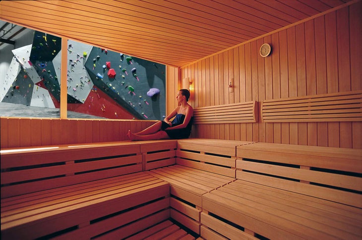 climbing spa Rock climbing gym sauna spa expensive fancy Unsent