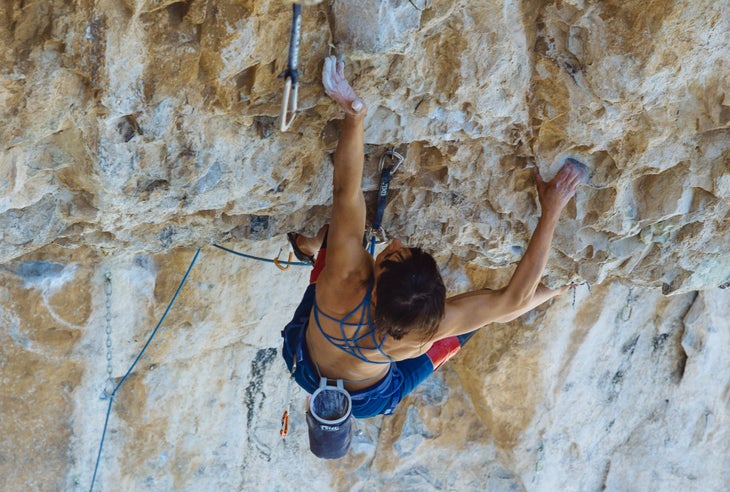 sending Vian Charbonneau Sport Climbing Red Rock