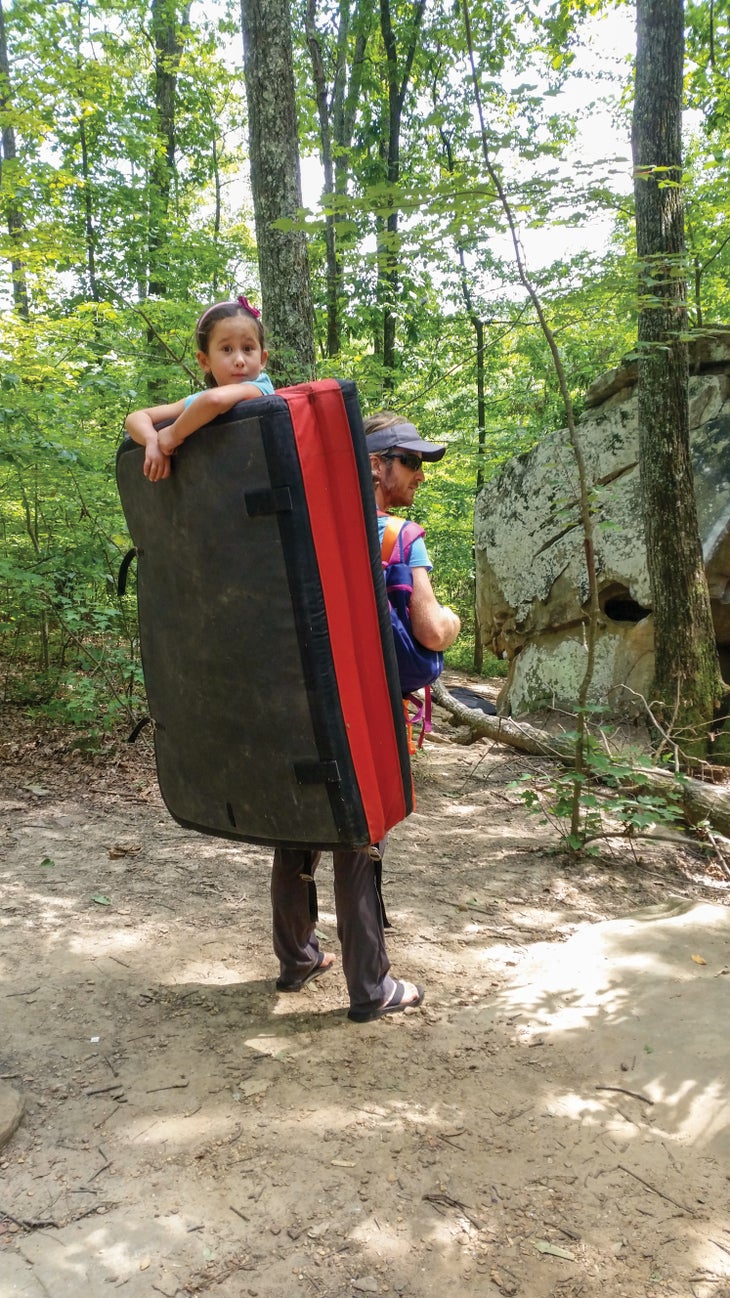 StoneFortRide_gn 2-web Drew Bailey Stone Fort Boulders Crashpad Kid Rock Climbing