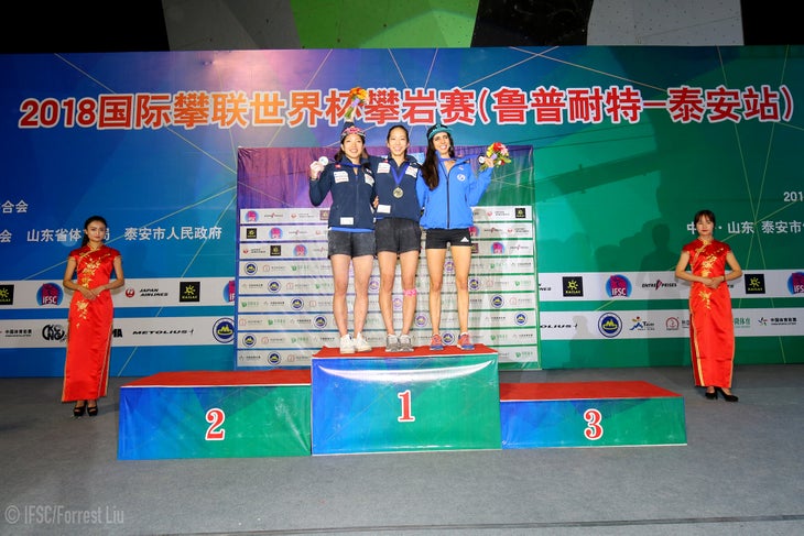 28209167318_2778f1d283_o IFSC World Cup Tai'an Speed Bouldering Competition Podium 2018 Akiyo Noguchi