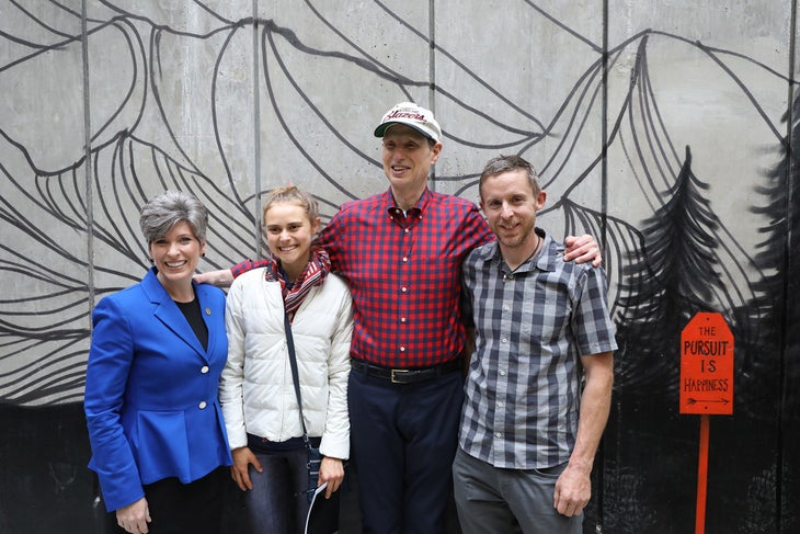 Climb-the-Hill-155 Senator Wyden (D-OR) Senator Ernst (R-IA) Tommy Caldwell Margo Hayes Climb the hill