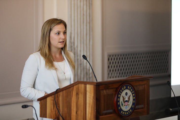 Climb-the-Hill-420 Sasha DiGiulian speech Senate reception climb the hill
