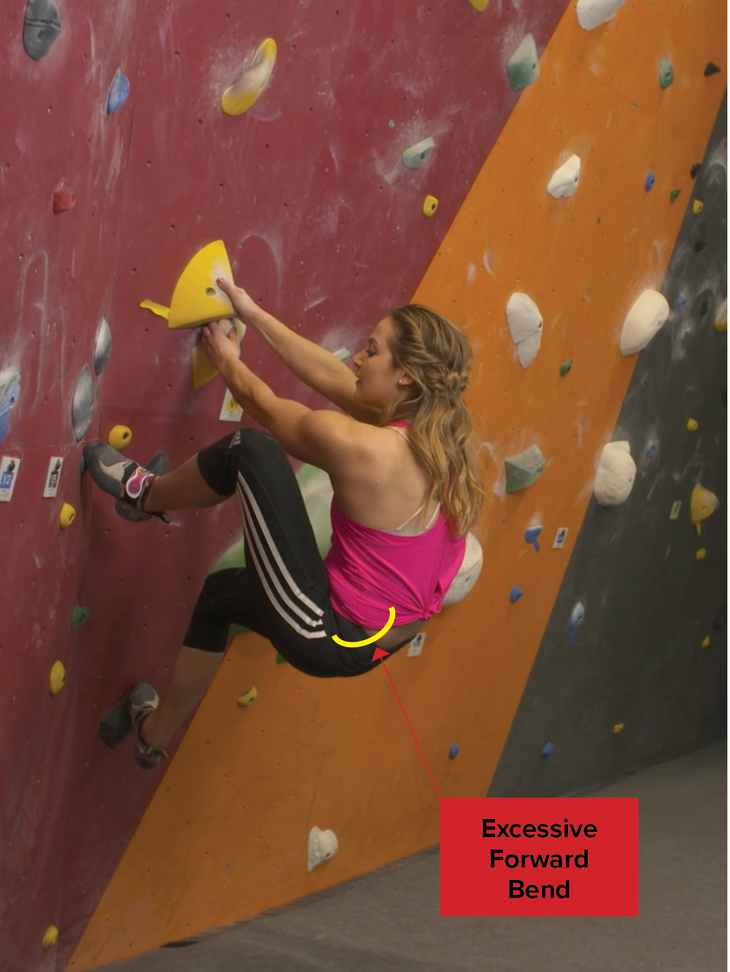 High Step Bad rock climbing lower back pain excessive flexion forward bend injury sasha digiulian