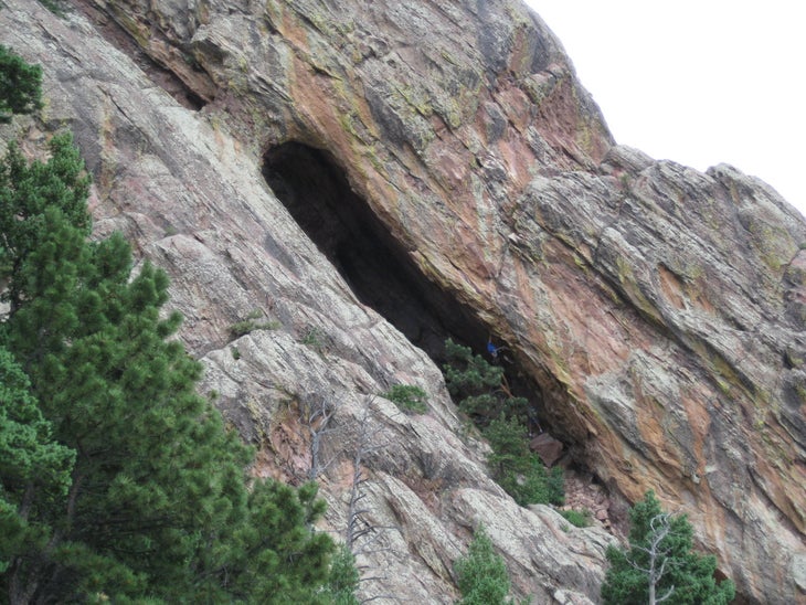 Matt_Cave_Inside_Passage Paul Glover trad climbing The Inside Passage 5.13a R Flying Flatiron Colorado Rock
