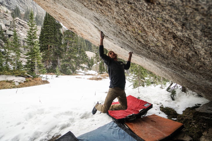 Daniel Woods box project campus move 3 (1 of 1) Daniel Woods Box Therapy V16 RMNP Bouldering Rock Climbing