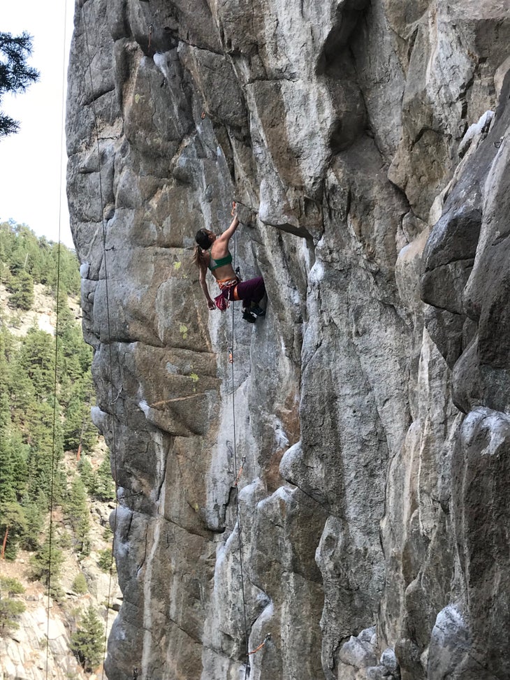 IMG_2508 Heather Weidner Nevermore 5.13a Easter Rock Boulder Canyon Colorado shakeout climbing