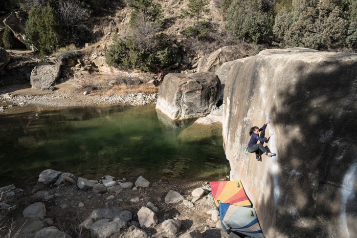 Nina angler (1 of 1) Nina Williams The Angler V2 Bouldering Joes Valley
