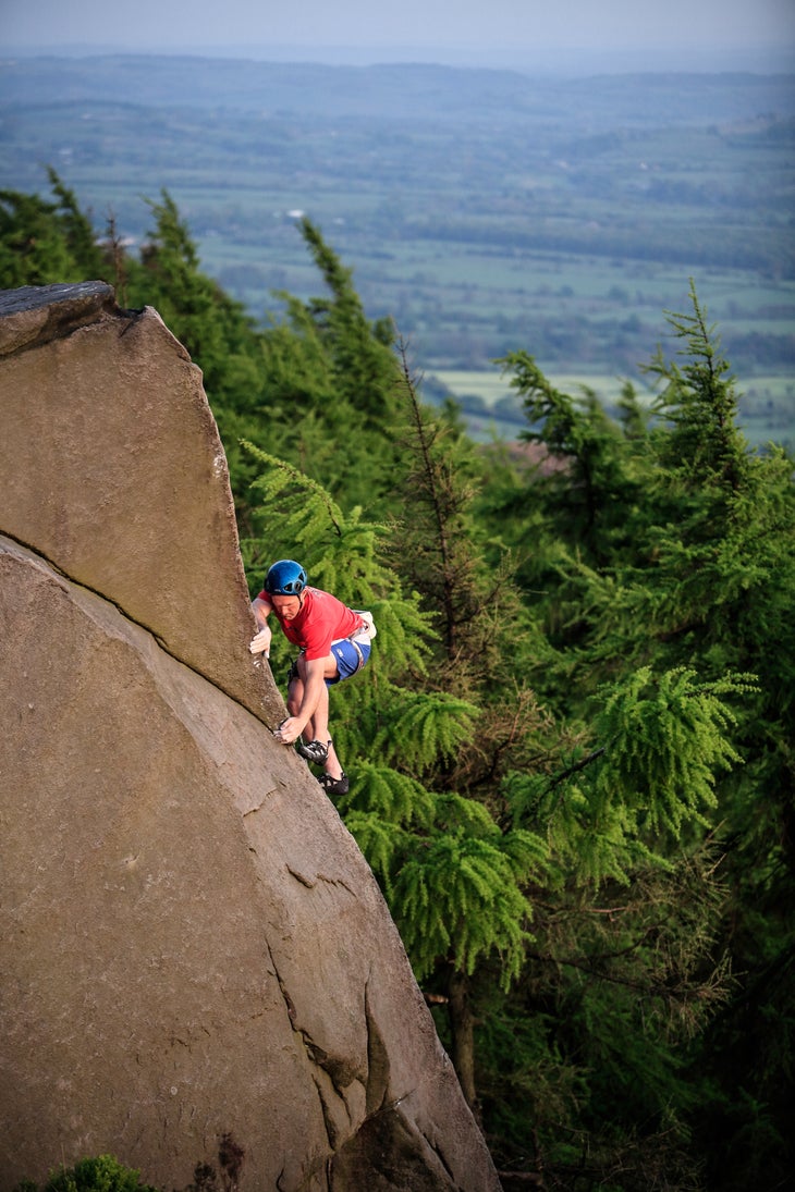 _MG_5701_Roaches A man on a beautiful if dangerous moderate on gritstone
