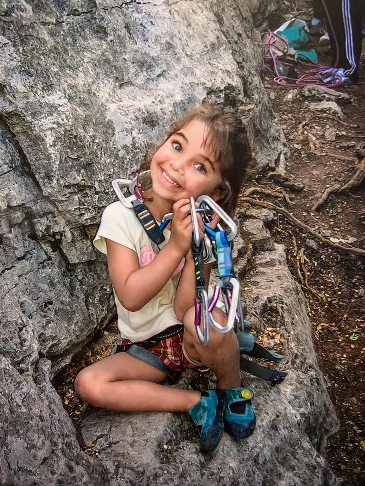 Rock climber Booke Raboutou age 4.