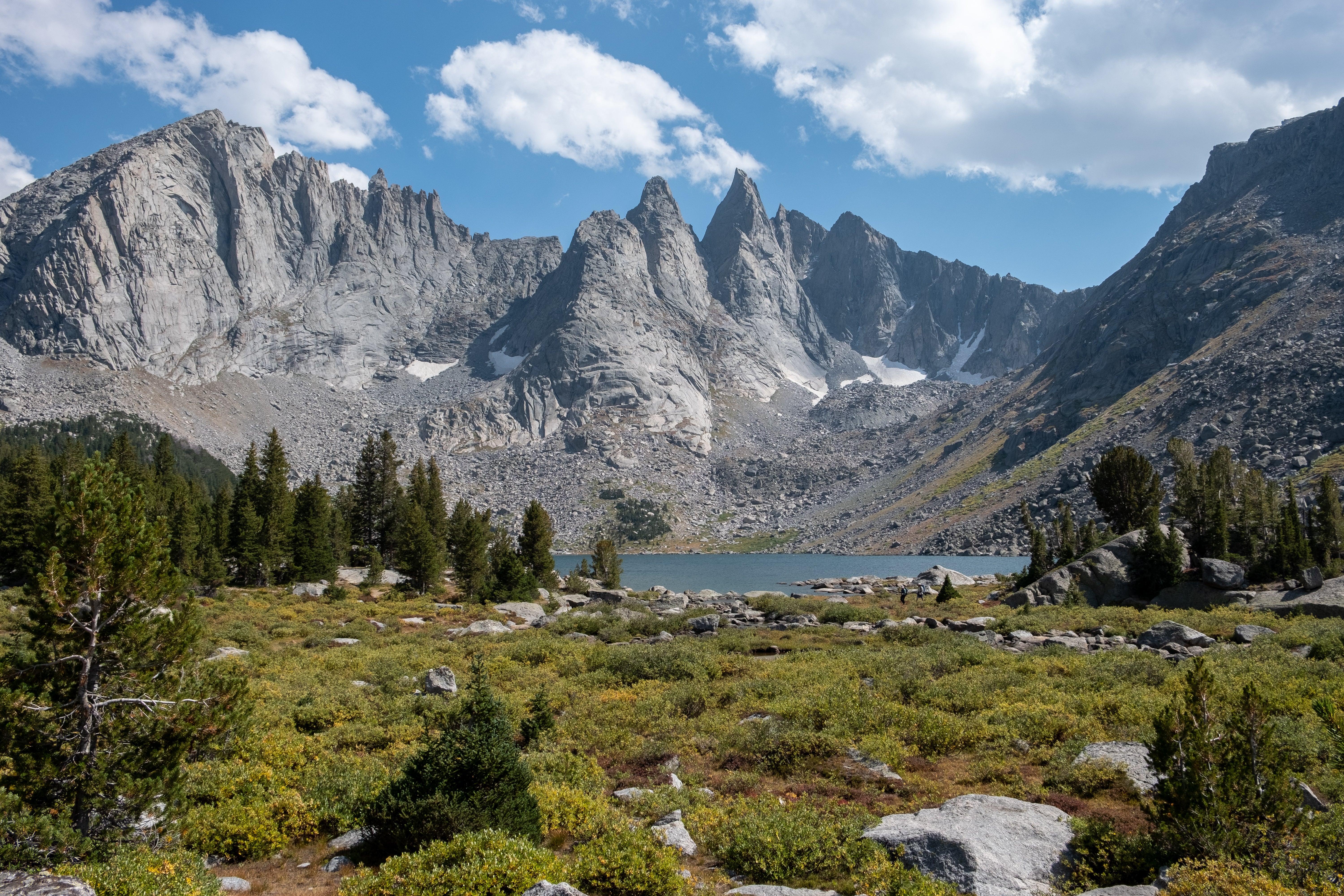 "Winder River Range Mountains with lake in foreground"