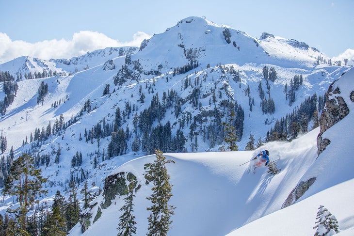 AEX_Squaw Valley Backcountry A skier in backcountry terrain near Squaw Valley, California.