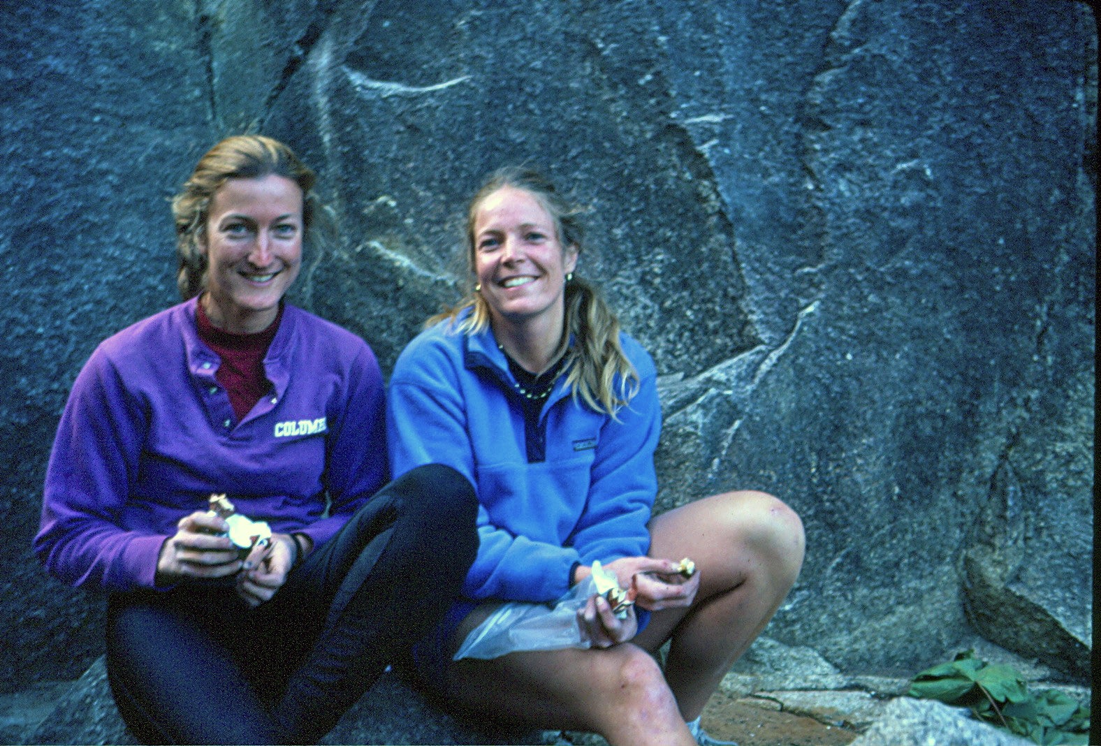 Climbing Senior Editor Alison Osius with Katie Kemble at Index, Washington in the late 1980s.