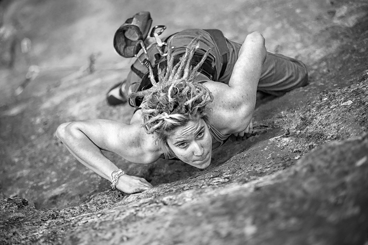 The author on Sautanz (9-/5.12c), the Frankenjura, Germany.