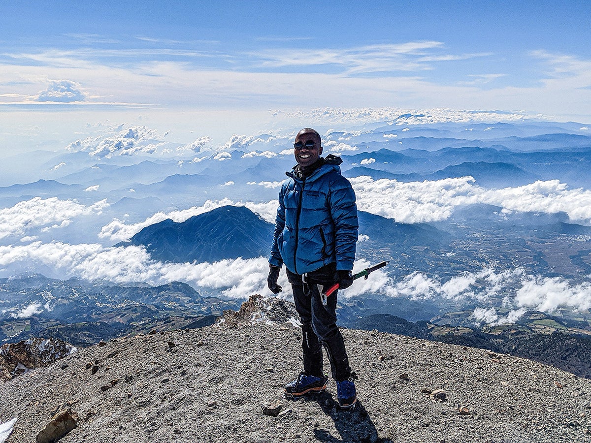 Andrew King on the summit of Pico de Orizaba (18,491 feet), the third highest peak in North America. 