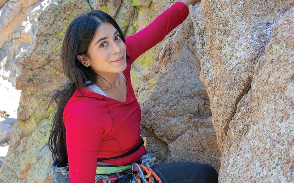 eady on Claim Jumper (5.10a), Holcomb Valley, Southern California, in 2019.