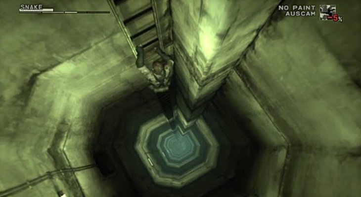 Metal Gear Solid video game climbing