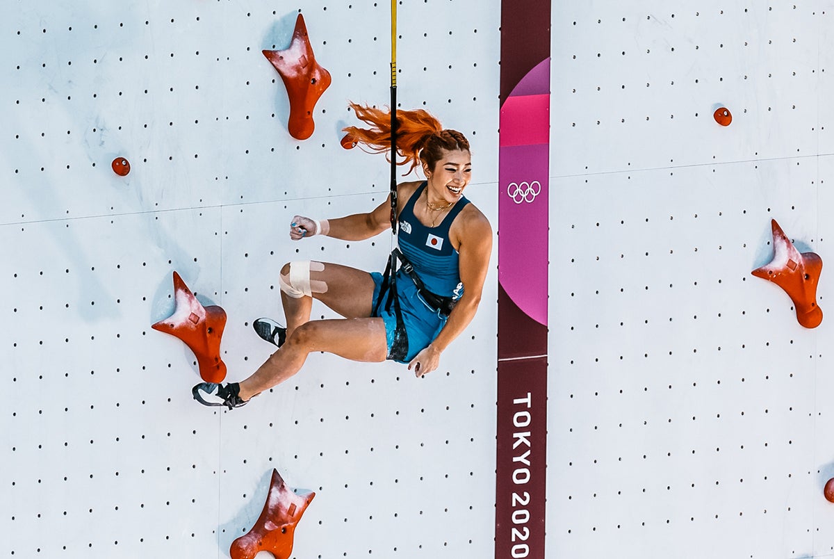 Miho Nonaka rejoices after a speed run in her home city, Tokyo.