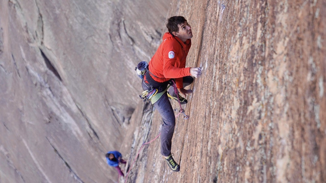 Alex Hanold makes the second ascent of artificial joy (5.13c, 9 pitches) in Red Rock.