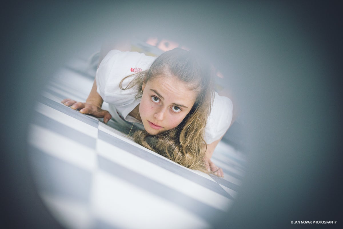 Margo Hayes, the first woman to climb 9a/5.15a, with here ascent of La Rambla in Siurana, Spain, in 2016.