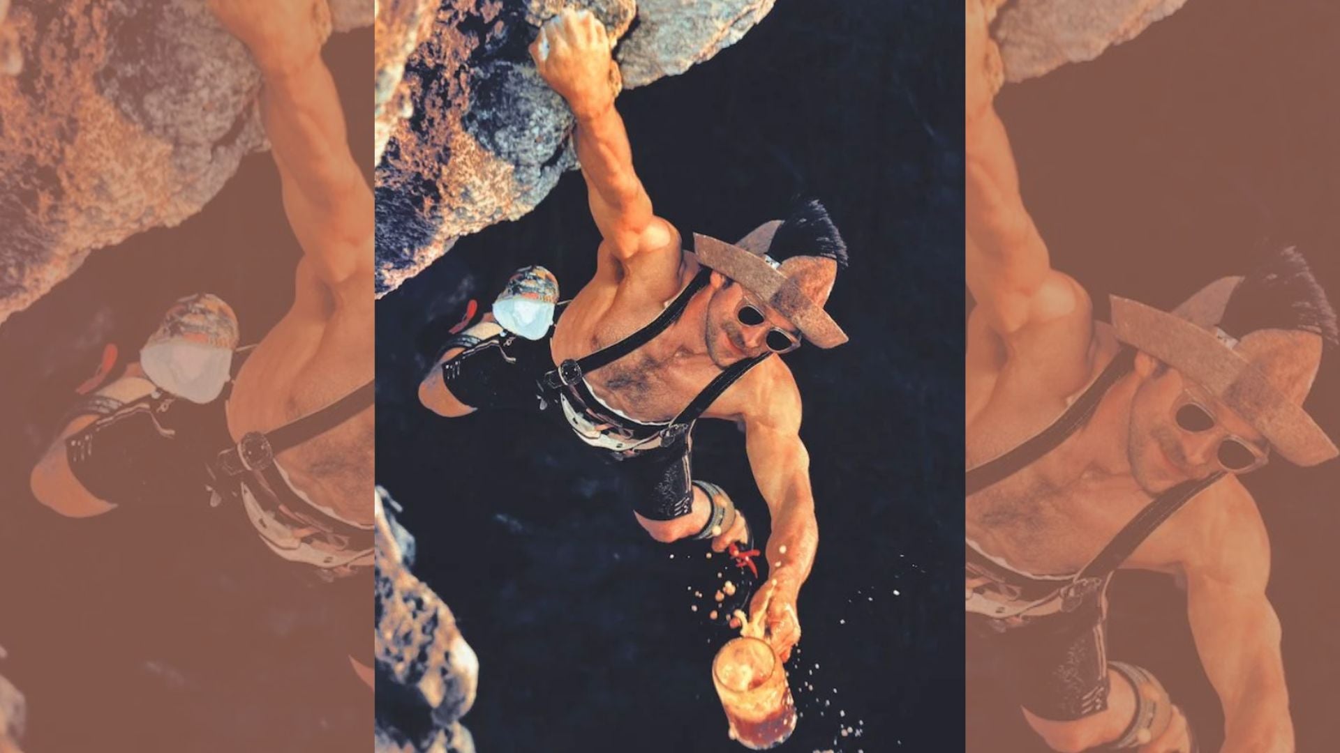 The late climbing icon Kurt Albert free-soloing Devil's Crack (5.10c) in Frankenjura, Germany.