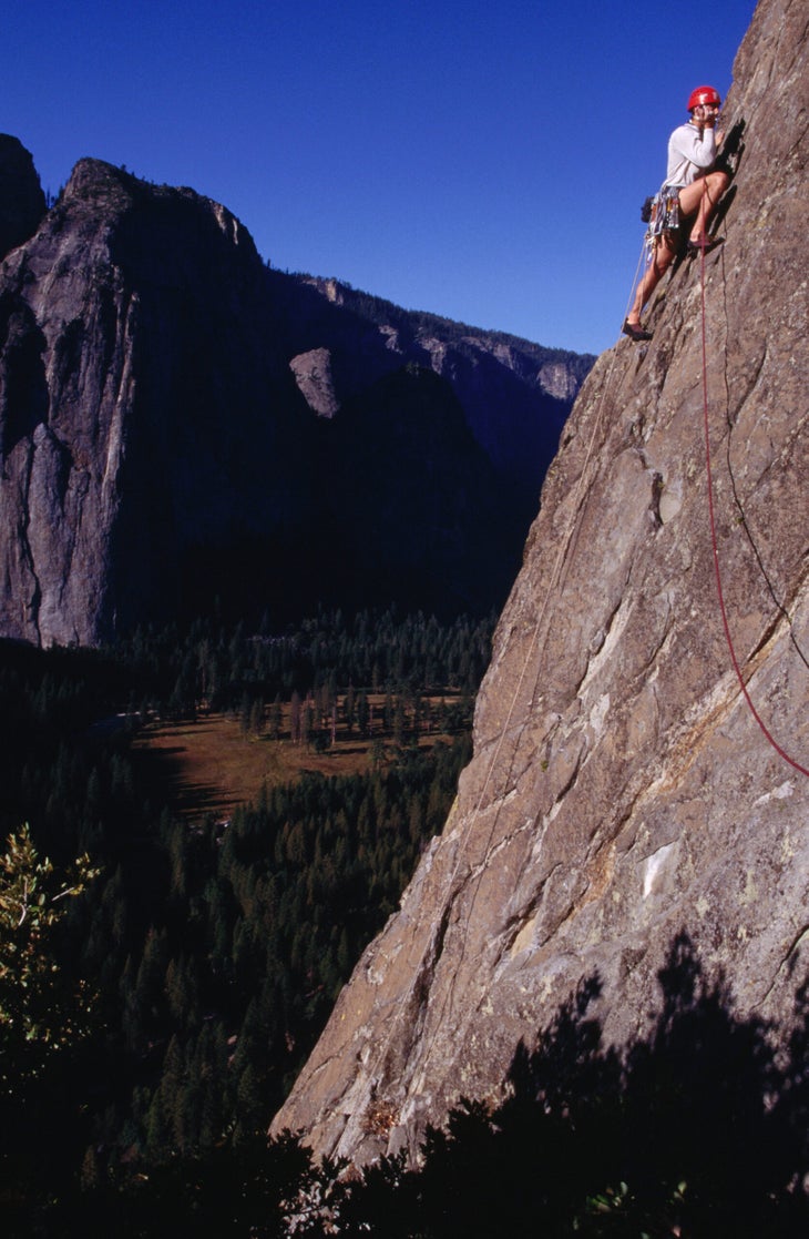 a climber on the classic East Buttress of El Capitan