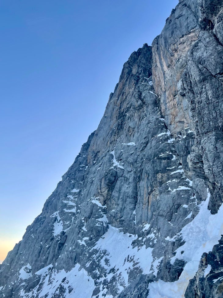 Steep rocky face on the Eiger.