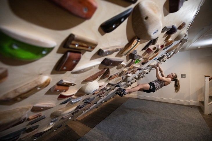 Shauna Coxsey home bouldering wall