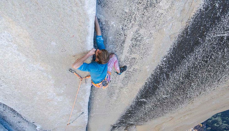 Crack climber on El Capitan.
