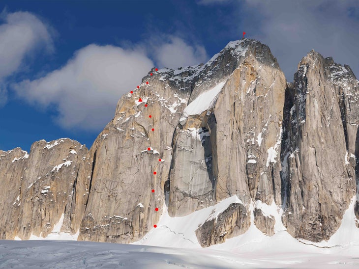 The northwest face of Kichatna Spire, Alaska.