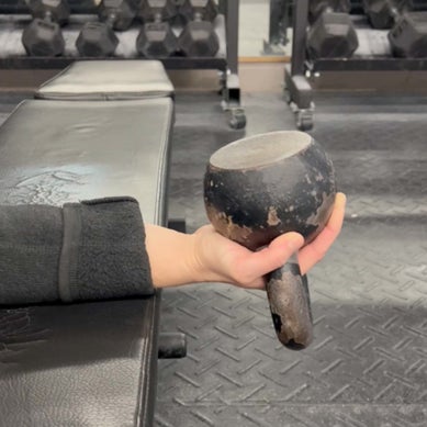 wrist flexor exercise using dumbell.