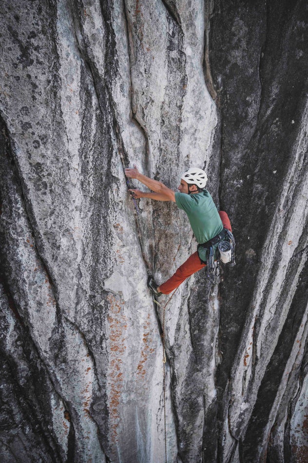 Connor Herson climbs Empath 5.14d on gear.