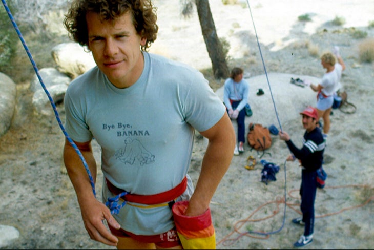 John Long climber, at the base of a climb.