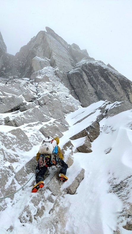 Winter mixed climbing in the Bugaboos, BC.