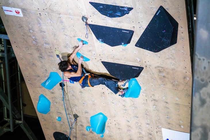 Morioka (JPN), 21 October: Sean BAILEY of the USA competes in the women’s Boulder & Lead final during the 2022 IFSC World Cup in Morioka (JPN).