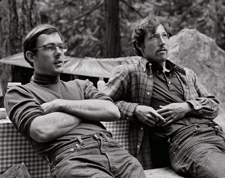 Rock climbers Steve Roper and Eric Beck in Yosemite in the 1960s.