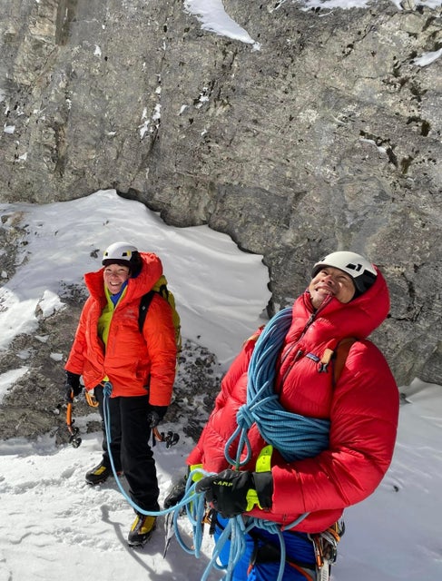 Larry guiding ice near Canmore, Alberta.
