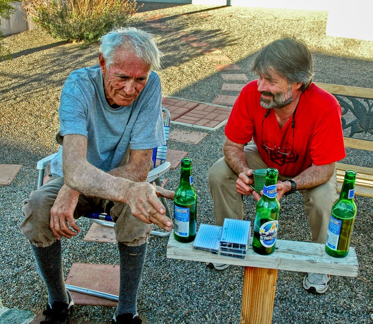 Ed Webster and Layton Kor in Kingman, AZ, in April 2009