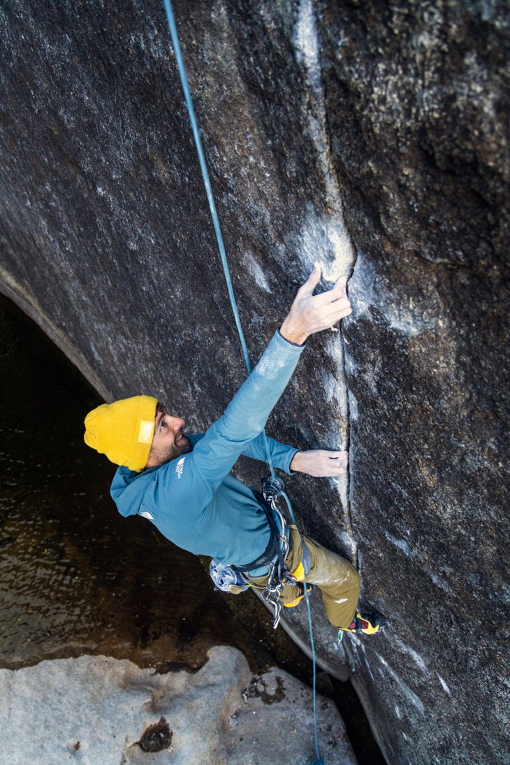Jacopo Larcher toproping on Meltdown, 5.14c.