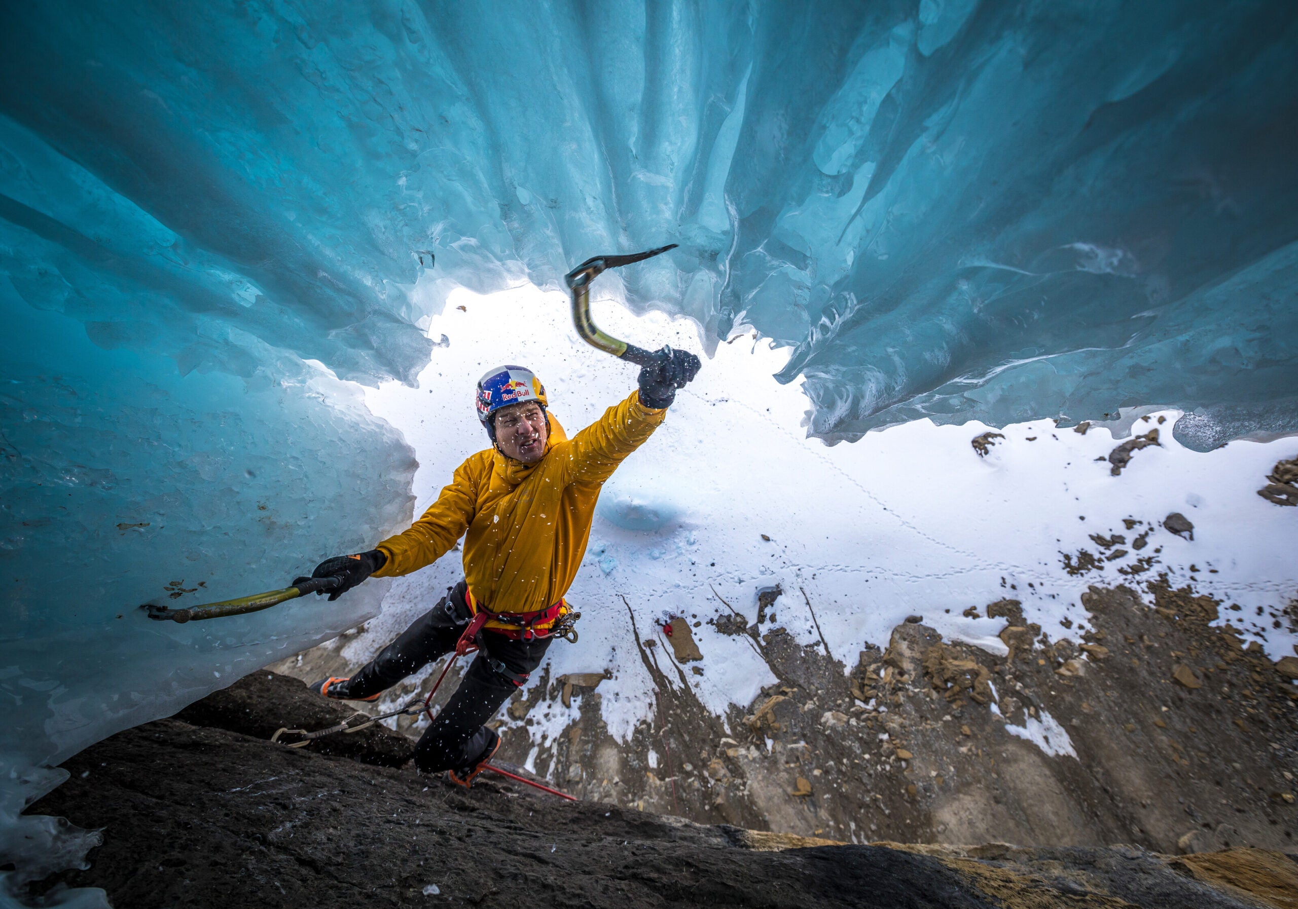 Will Gadd crags at the Temple of Silence, AB, Canada, in 2020.